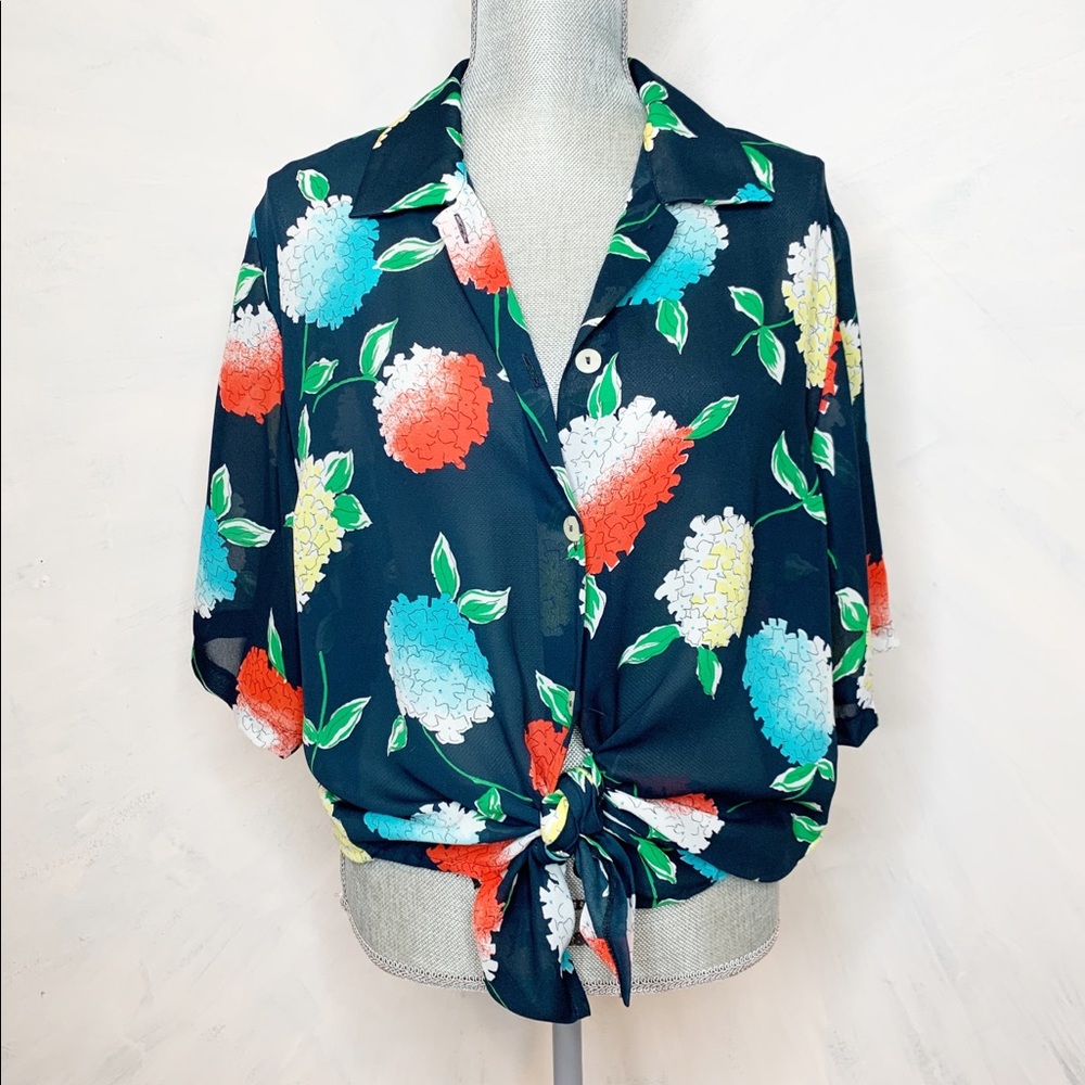 VIntage Letizia Montierro Floral Blouse Italy